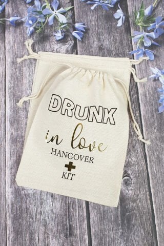 Hangover Kit Kesesi - 10 Adet - Drunk In Love,Altın Varak Baskılı