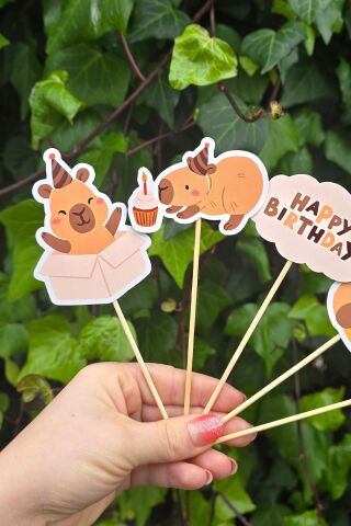 Kapibara Kürdan Süsleri Lüks Büyük Boy 10lu Paket