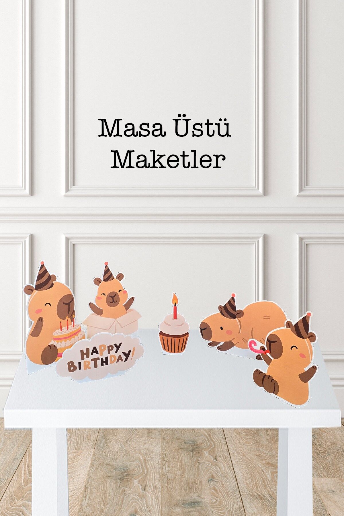 Kapibara Ayaklı Pano Seti Doğum Günü Masa Üstü Panolar