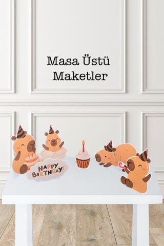 Kapibara Ayaklı Pano Seti Doğum Günü Masa Üstü Panolar