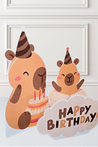 Kapibara Ayaklı Pano Seti Doğum Günü Masa Üstü Panolar
