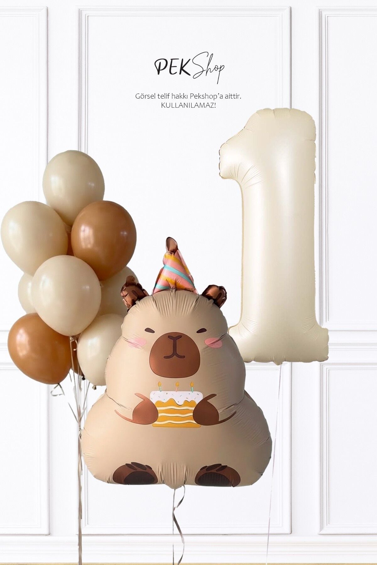 Kapibara Doğum Günü Balon Seti Yaş Balonlu Balon Zinciri Seti