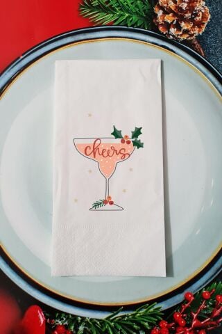 Cheers Kokteyl Yılbaşı - Yeni Yıl Sunum Peçetesi