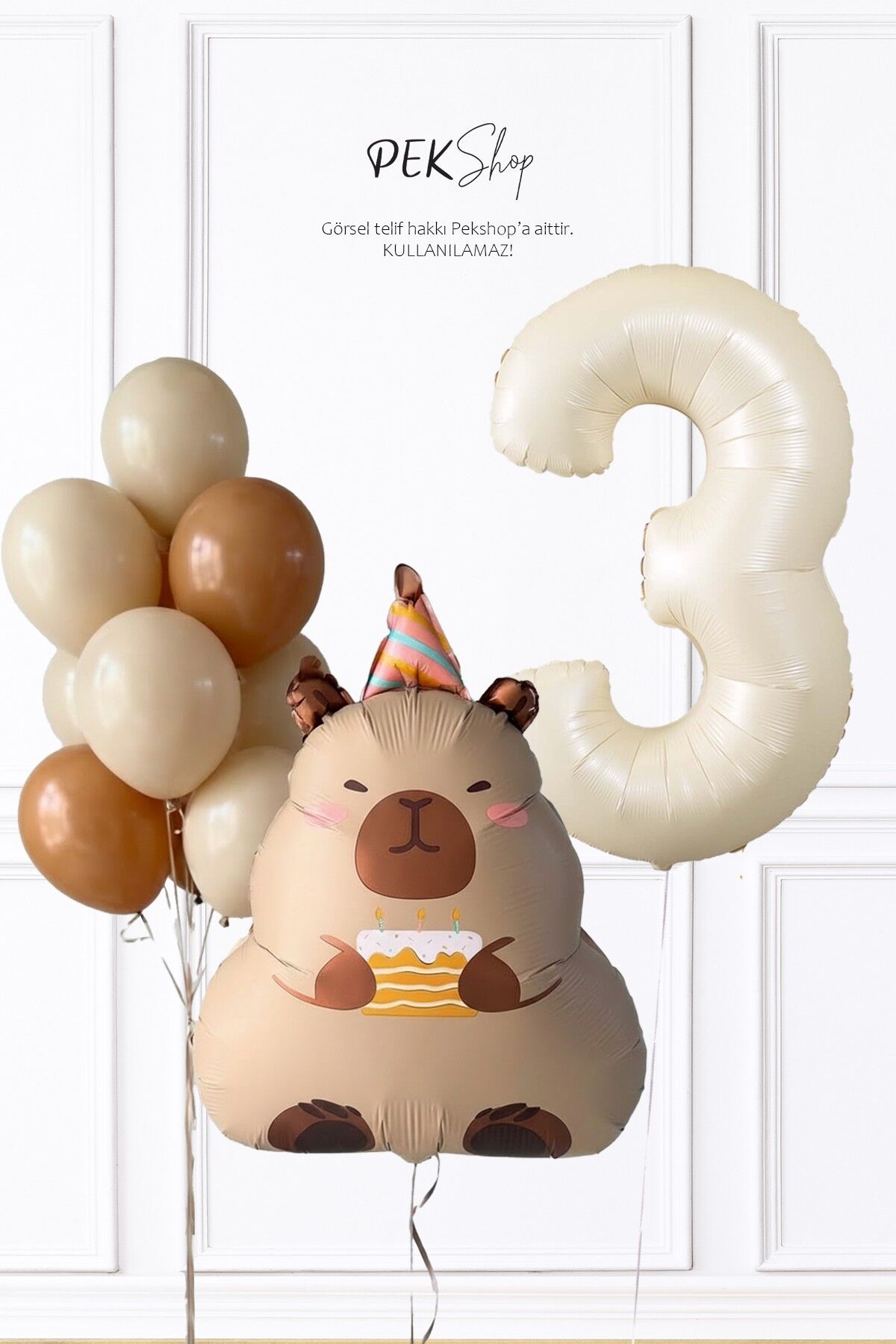 Kapibara Doğum Günü Balon Seti Yaş Balonlu Balon Zinciri Seti 3