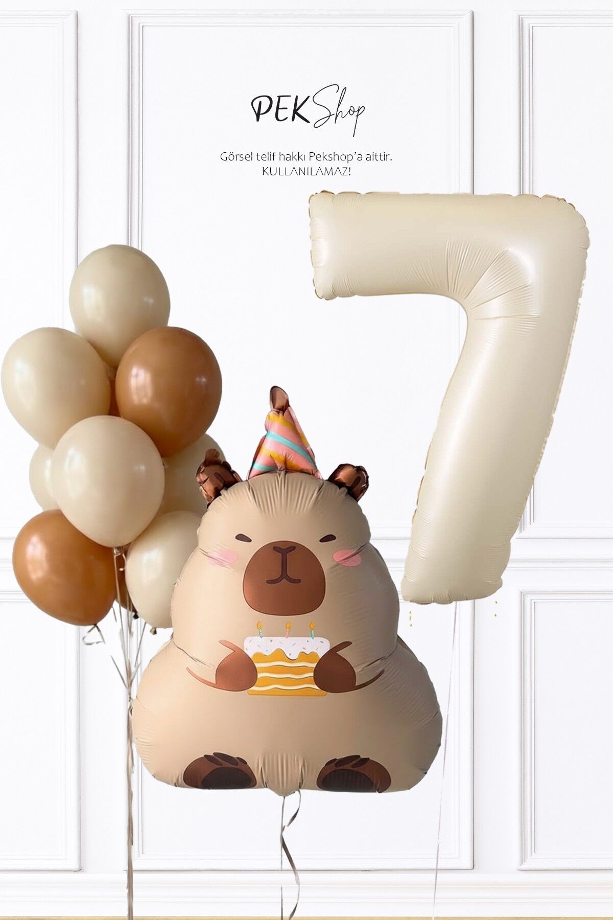 Kapibara Doğum Günü Balon Seti Yaş Balonlu Balon Zinciri Seti 7
