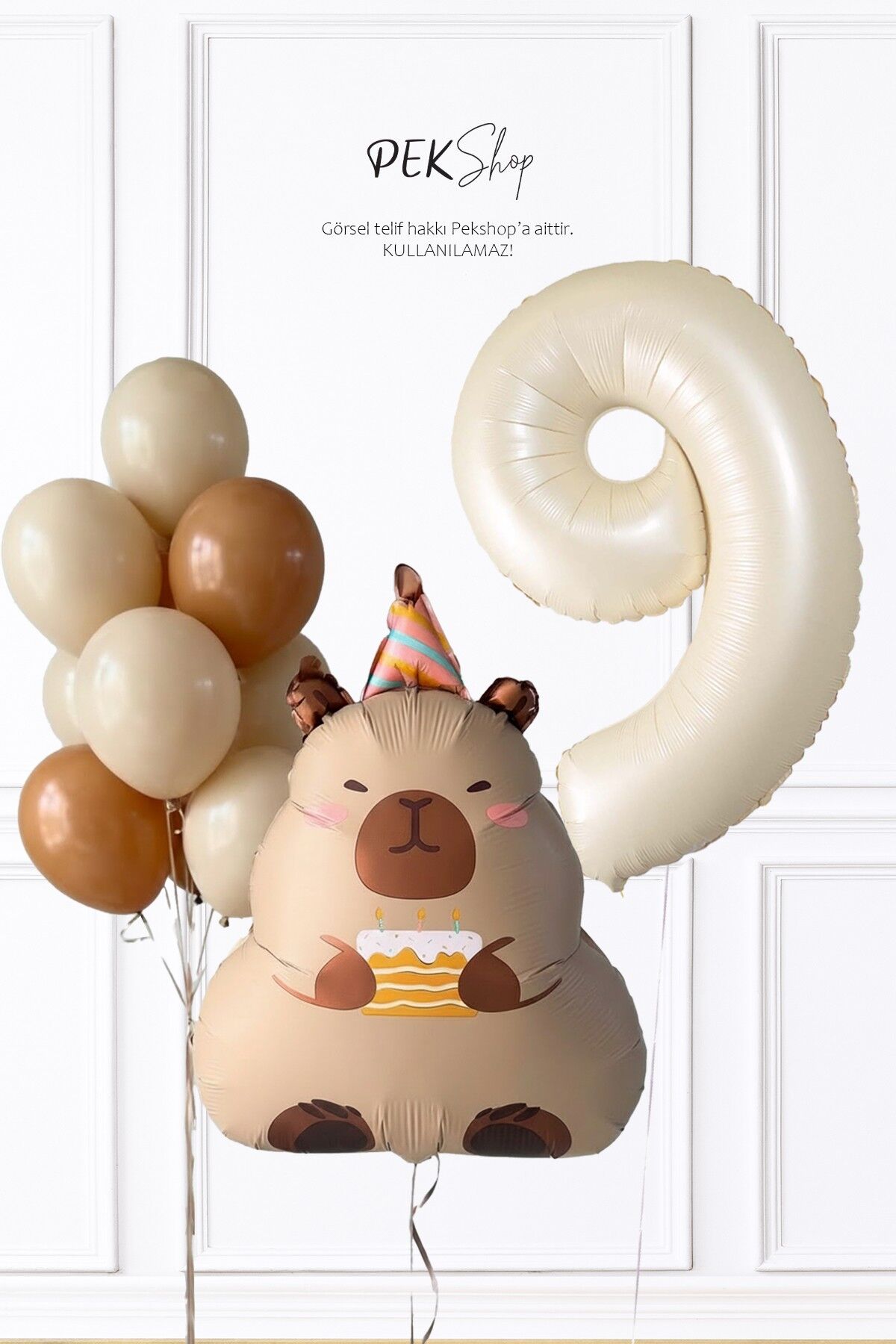 Kapibara Doğum Günü Balon Seti Yaş Balonlu Balon Zinciri Seti 9