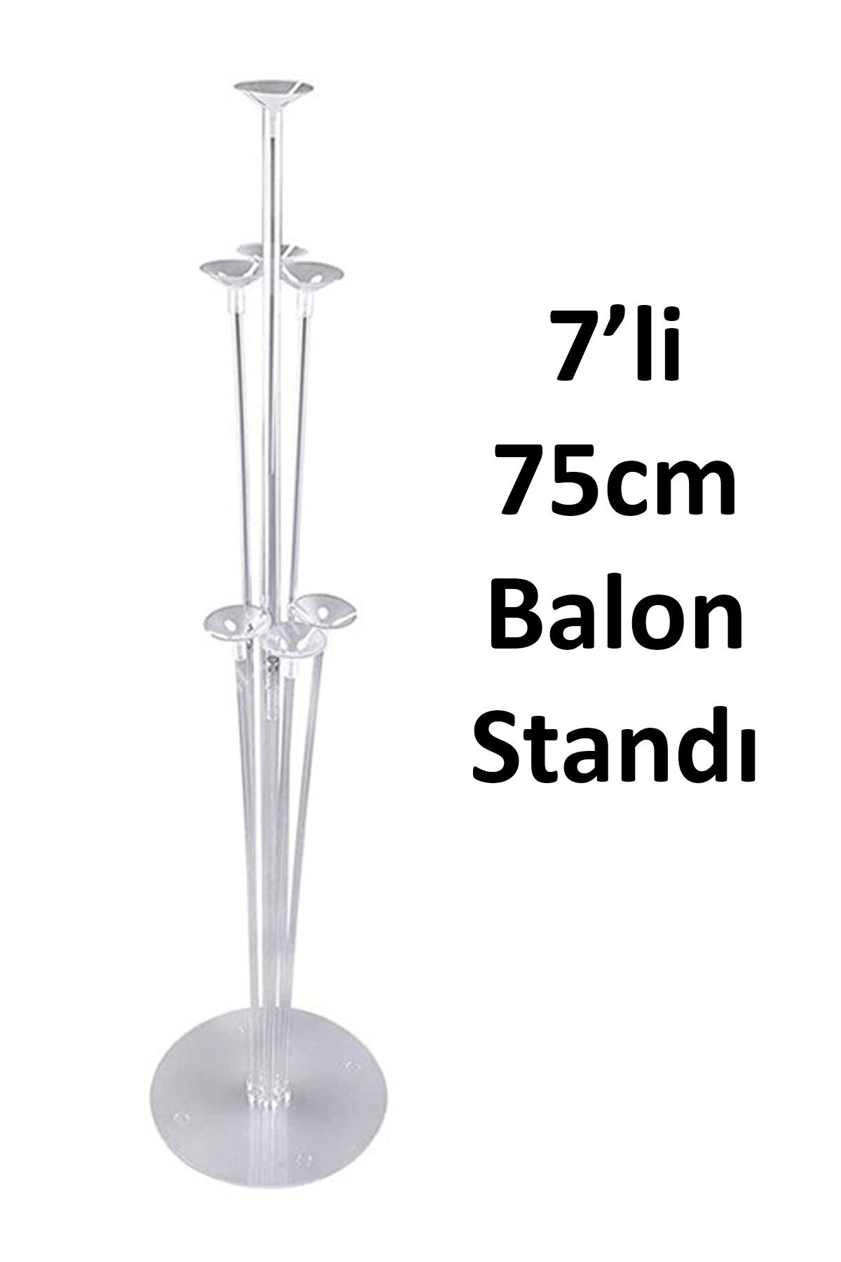 Balon Standı 7li 75cm Ayaklı Şeffaf Balon Süsleme Standı