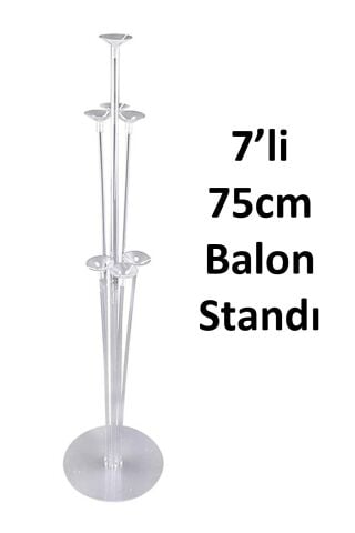 Balon Standı 7li 75cm Ayaklı Şeffaf Balon Süsleme Standı