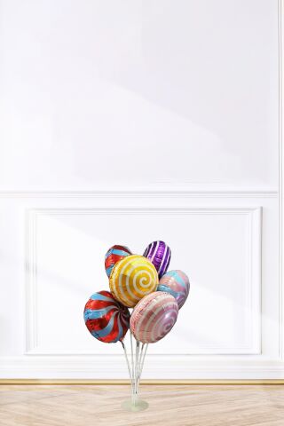 Balon Standı 7li 75cm Ayaklı Şeffaf Balon Süsleme Standı