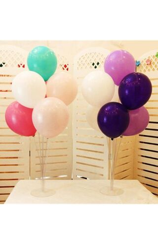 Balon Standı 7li 75cm Ayaklı Şeffaf Balon Süsleme Standı