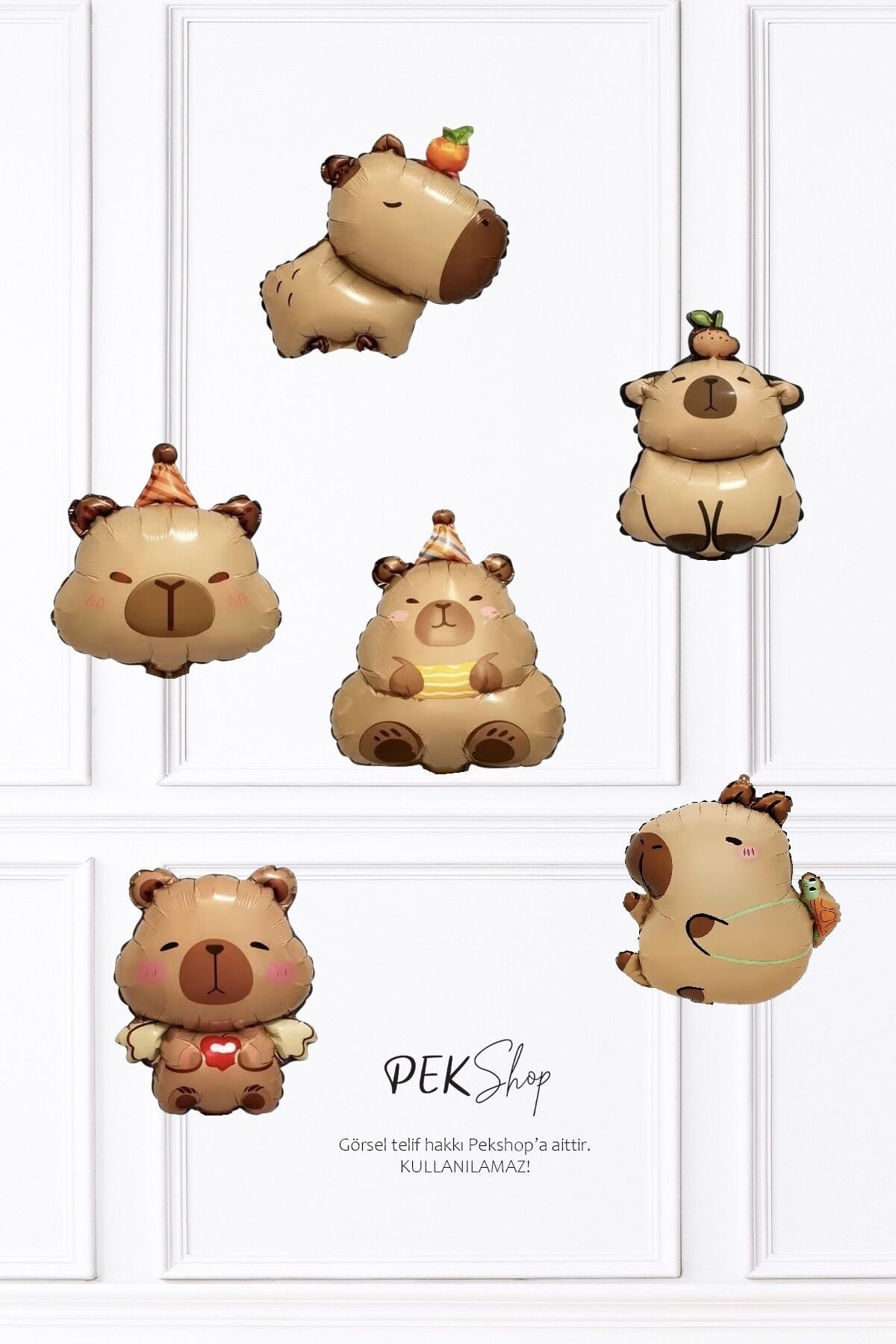 Kapibara 6lı Folyo Balon Seti Minik Sevimli Kapibara Balon Seti