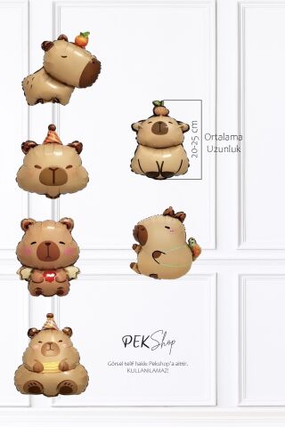 Kapibara 6lı Folyo Balon Seti Minik Sevimli Kapibara Balon Seti