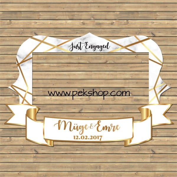 Mermer Gold Konsept Hatıra Fotoğraf Çerçevesi