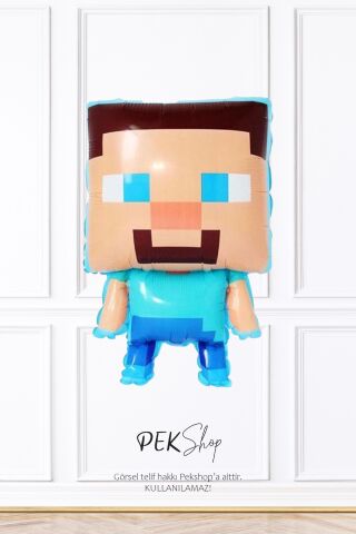 Minecraft Steve Folyo Balon Doğum Günü Balonu