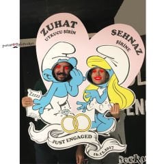 Şirinler Konsept Cut Out Çerçeve