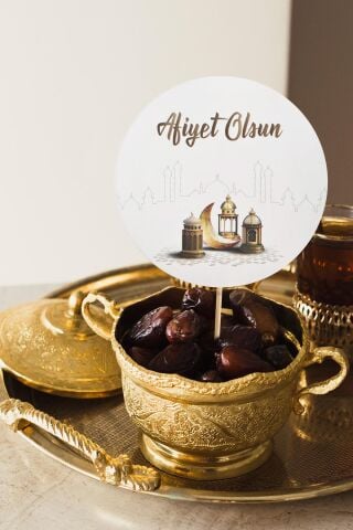 Ramazan Sofrası Kürdan Süsleri Afiyet Olsun İftar Sofrası Lüks Büyük Boy 10lu Paket