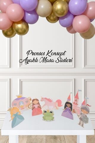 Prenses Tema Ayaklı Pano Seti Doğum Günü Masa Üstü Panolar