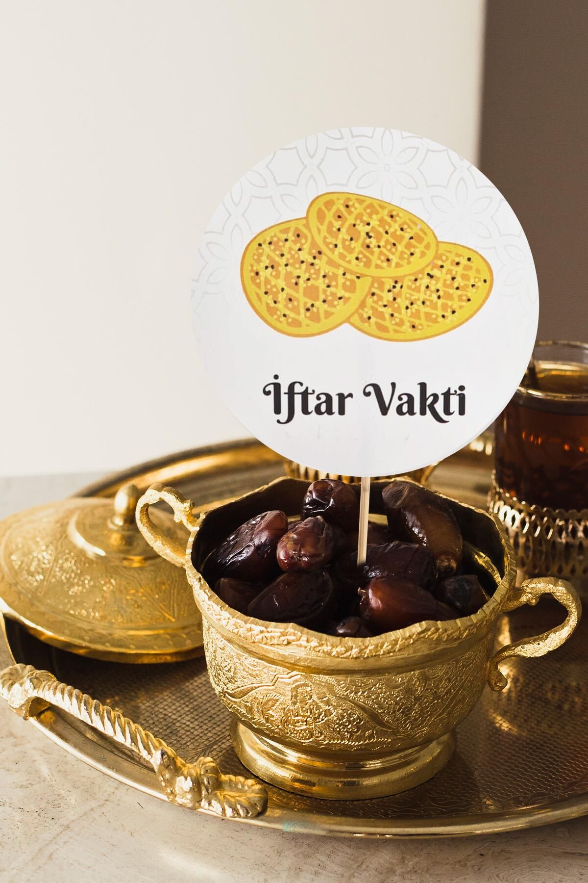 Ramazan Sofrası Kürdan Süsleri Pideli İftar Vakti Lüks Büyük Boy 10lu Paket