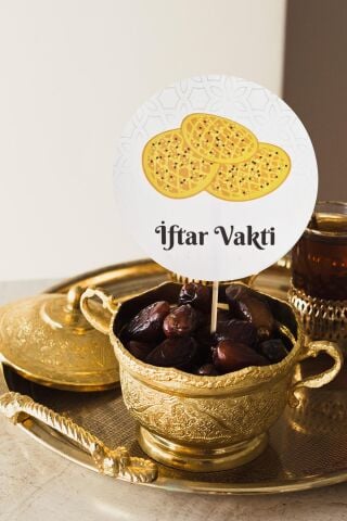 Ramazan Sofrası Kürdan Süsleri Pideli İftar Vakti Lüks Büyük Boy 10lu Paket