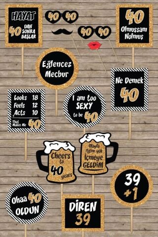 40 Yaş Doğum Günü Konuşma Balonları, Altın Konsept