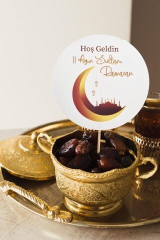 Ramazan Sofrası Kürdan Süsleri Hoş Geldin 11 Ayın Sultanı Lüks Büyük Boy 10lu Paket
