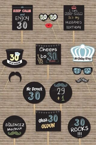 30 Yaş Doğum Günü Konuşma Balonları, Karatahta Konsept