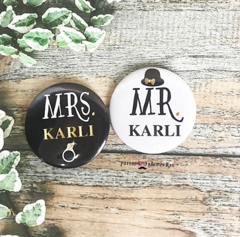 Mr-Mrs Rozet ( 2 adet )