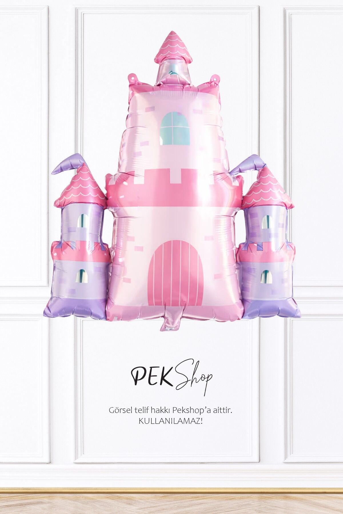 Pembe Şato Folyo Balon Prenses Şatosu Prenses Tema Parti Balonu