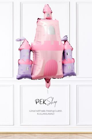 Pembe Şato Folyo Balon Prenses Şatosu Prenses Tema Parti Balonu