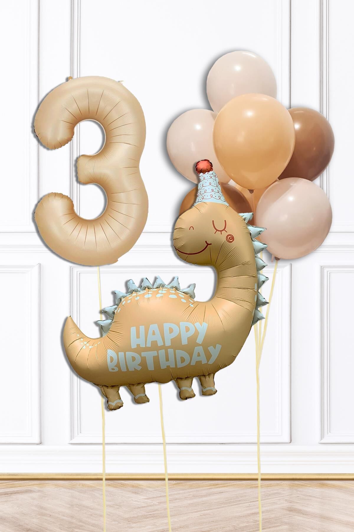 Retro Dinazor Tema Yaş Balonlu Doğum Günü Balon Zinciri Seti Retro Dinozor Konsept 3