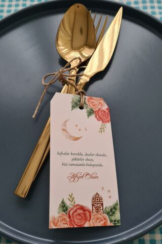 Ramazan Sofra Süsü Çatal Bıçak İpli Kart Süsler 10lu Paket