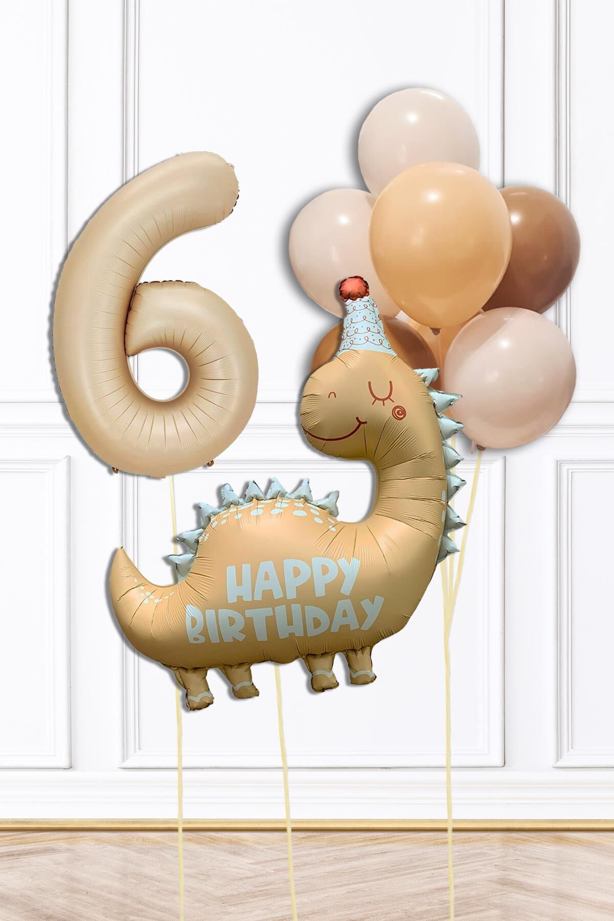 Retro Dinazor Tema Yaş Balonlu Doğum Günü Balon Zinciri Seti Retro Dinozor Konsept 6