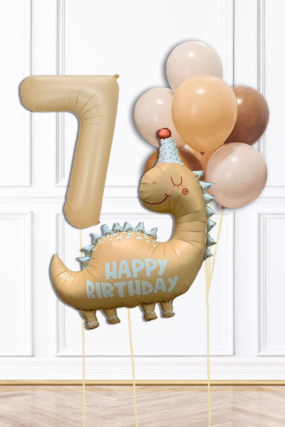 Retro Dinazor Tema Yaş Balonlu Doğum Günü Balon Zinciri Seti Retro Dinozor Konsept 7