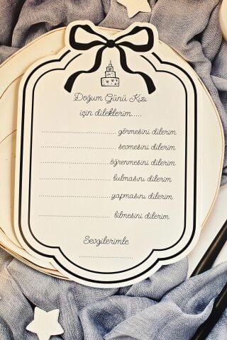 Fiyonk Tasarım Doğum Günü Kızına Dileklerim Oyun Soru Kartları 4lü