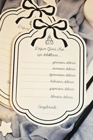 Fiyonk Tasarım Doğum Günü Kızına Dileklerim Oyun Soru Kartları 4lü