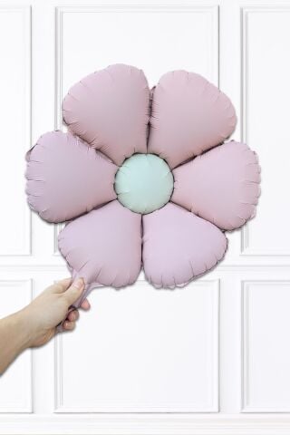 Makaron Pembe Papatya Folyo Balon