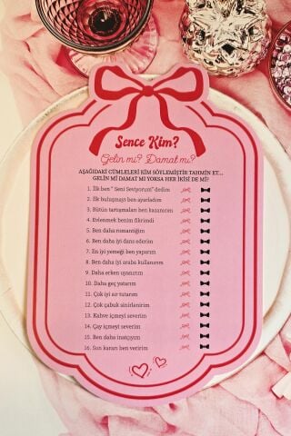 Fiyonk Tasarım Oyun Kartı Gelin mi Damat Mı Oyun Soru Kartları 4lü Bekarlığa Veda Oyunları