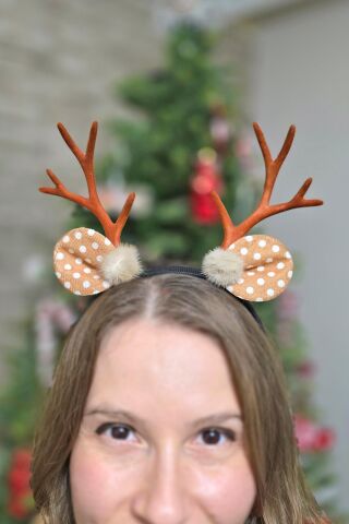 Yılbaşı Tacı Puantiyeli Kulaklı Geyik Boynuzlu Taç Yılbaşı Parti Akseuarı