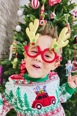 Yılbaşı Parti Gözlüğü Gold Geyik Boynuzlu Lüks Yılbaşı Gözlüğü Parti Gözlük