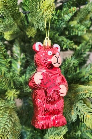 2li Sevimli Ayı Yılbaşı Ağaç Süsü Çam Ağacı Süsü Büyük Ayı 2li Paket