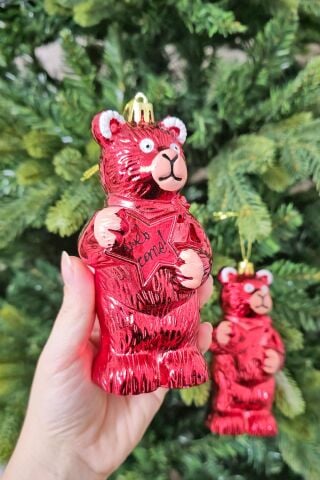 Sevimli Ayı Yılbaşı Ağaç Süsü Çam Ağacı Süsü Büyük Ayı Tekli