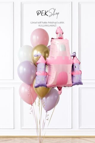 Prenses Şatosu ve Balon Demeti Prenses Tema Balon Süsleme Seti