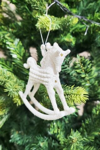 Sallanan At Yılbaşı Ağaç Süsü Simli Unicorn Çam Ağacı Süsü