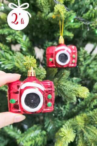 2li Fotoğraf Makinası Şeklinde Yılbaşı Ağaç Süsü Fotoğraf Makinesi Lüks Çam Ağacı Süsü 2li Paket