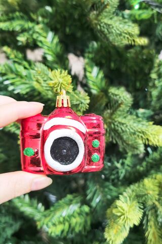 Fotoğraf Makinası Şeklinde Yılbaşı Ağaç Süsü Fotoğraf Makinesi Lüks Çam Ağacı Süsü Tekli