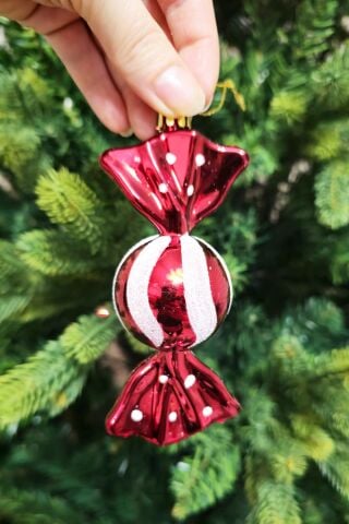 4lü Fiyonk Şeker Süs Yılbaşı Ağaç Süsü Paketli Şeker Lüks Çam Ağacı Süsü 4lü Paket