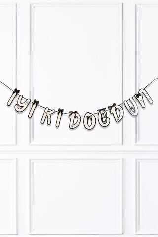 Siyah Fiyonk İyi Ki Doğdun Banner Doğum Günü Süsü