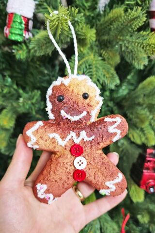 Kurabiye Adam Yılbaşı Ağaç Süsü Gerçekçi Gingerbread Man Çam Ağacı Süsü