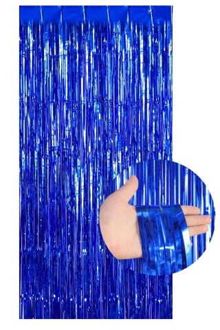 Fon Perde Kapı Perdesi Lacivert Renkli Arka Fon Süs Parti Fonu