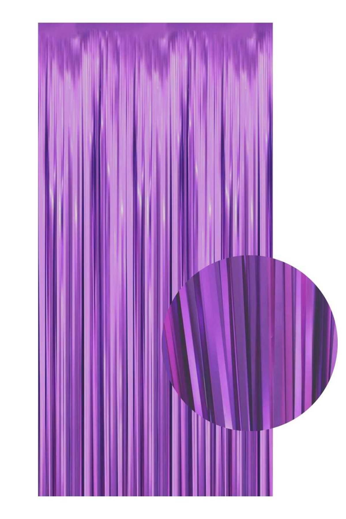 Fon Perde Kapı Perdesi Mor Renkli Arka Fon Süs Parti Fonu